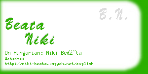 beata niki business card